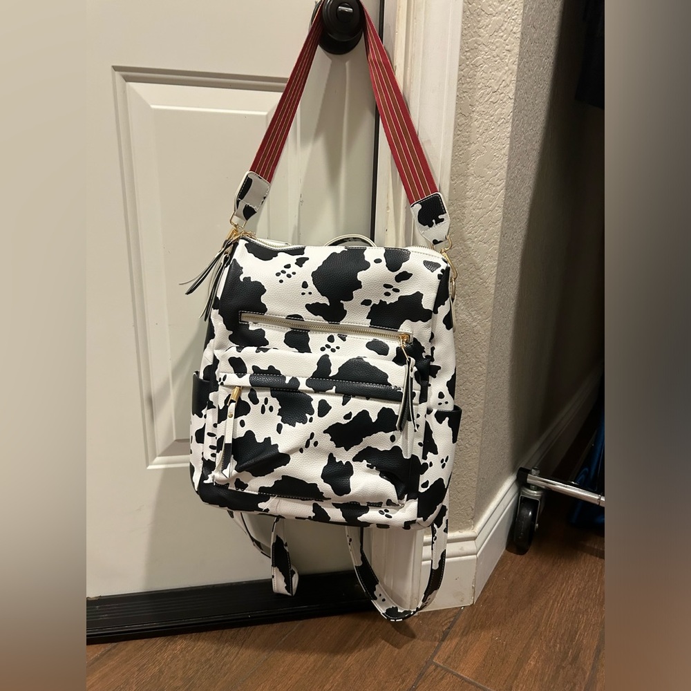 Cow Print Backpack